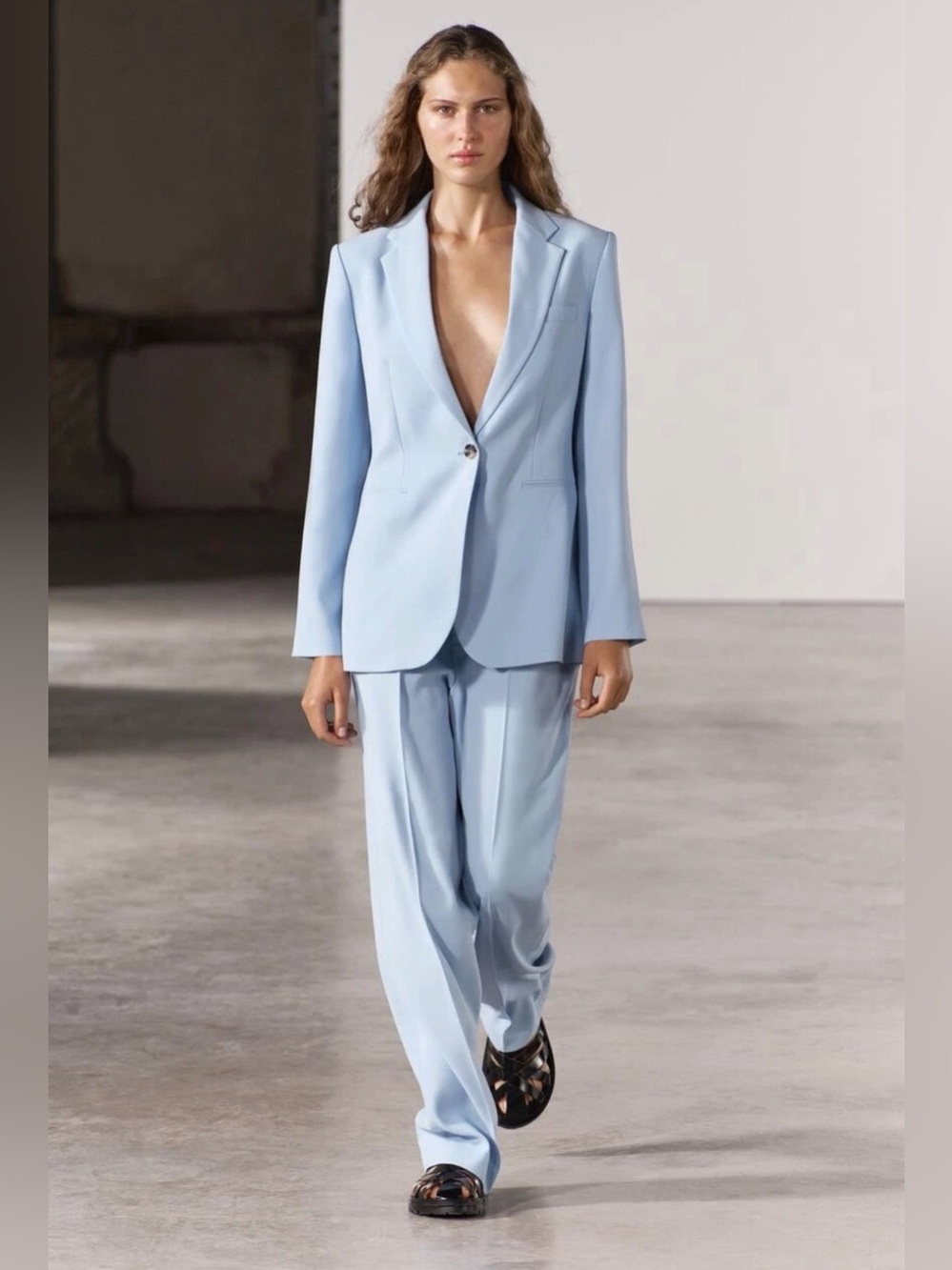 Zara Tailored Light Blue Women's Suit Pants